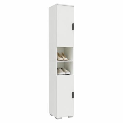 Schuhschrank VCM "Holz schmaler Schuhschrank Dielenmöbel Gados M", weiß, B:30cm T:33cm, Obermaterial: 100% Holz Wood., Schränke, Schuhschrank
