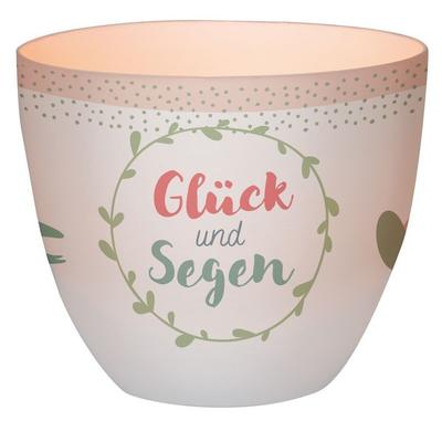 Windlicht aus Porzellan - Glück und Segen