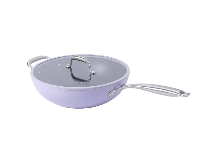 Bratpfanne Colori lavendel / schwarz Aluminium D 30 cm
