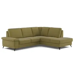 COTTA Ecksofa mit Funktion Boom Stoff Grün Olive