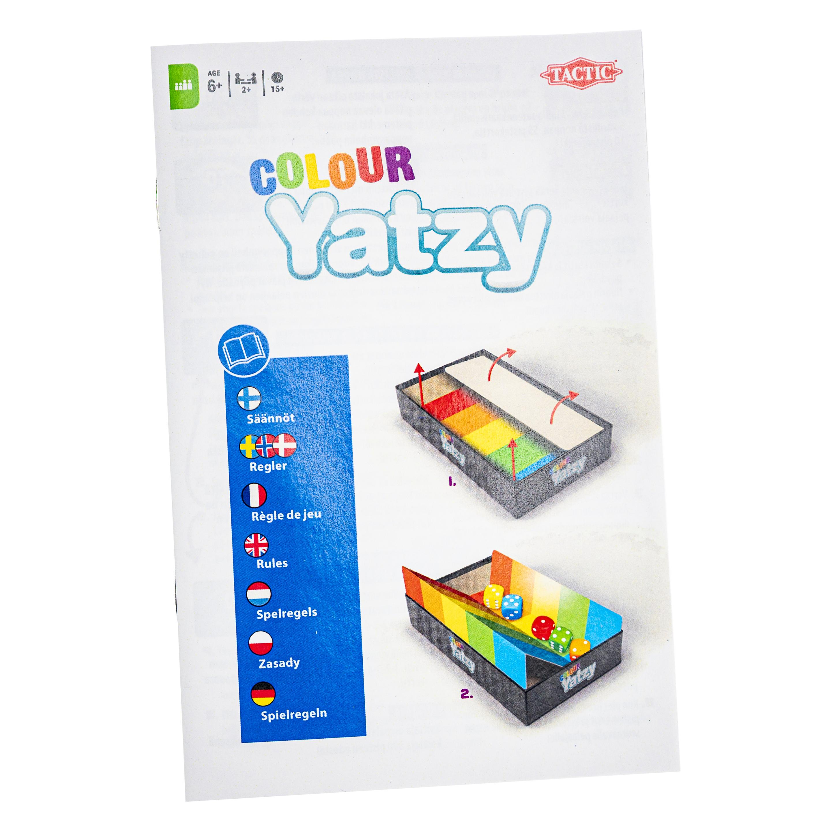 Default Tactic Colour Yatzy dice game (Dänisch, Deutsch, Englisch, Finnisch, Französisch, Niederländisch, Norwegisch, Polnisch, Schwedisch, 2 - 99 Spieler) (60635)