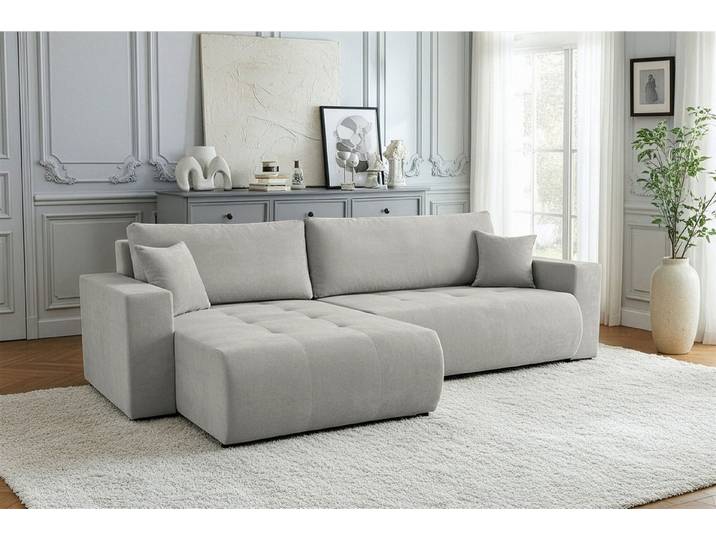 Fun Möbel Ecksofa Schlafsofa FUN TUMELO mit Ottomane in Polsterstoff Wind, Rundumbezug, mit Bettkasten