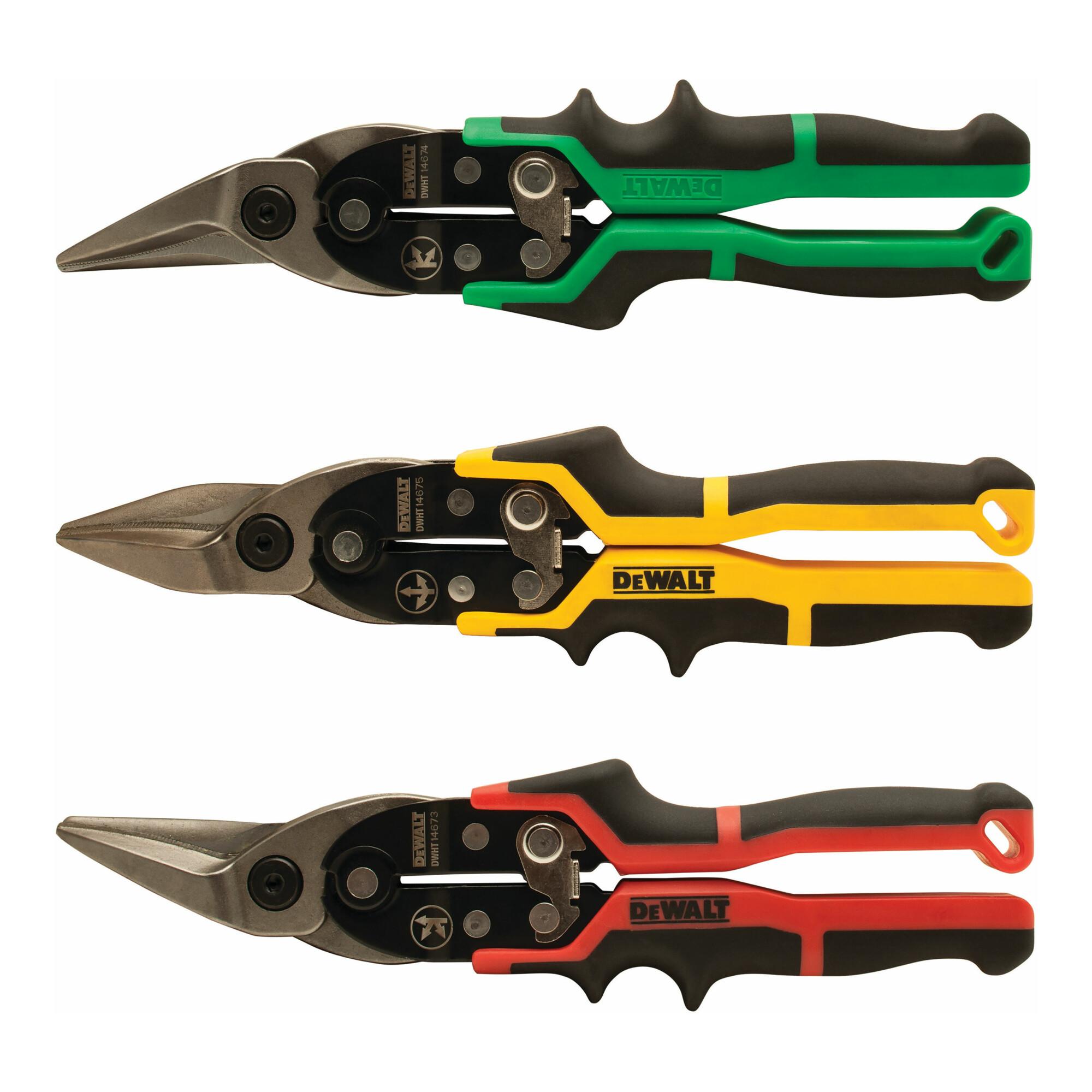 DeWalt DWHT14676-0 Blechschere ERGO 3er Pack mit ergonomischem Griff und gehärteter Schneide)