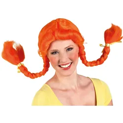 Fasnacht Perücke Zopf geflochten orange
