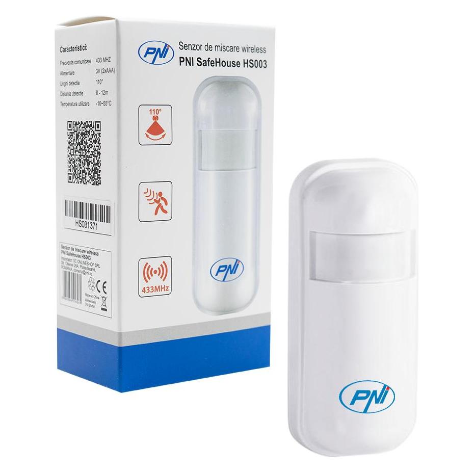 PNI Drahtloser PIR SafeHouse HS003 Bewegungssensor für drahtlose Alarmsysteme (12 m) (43699110)