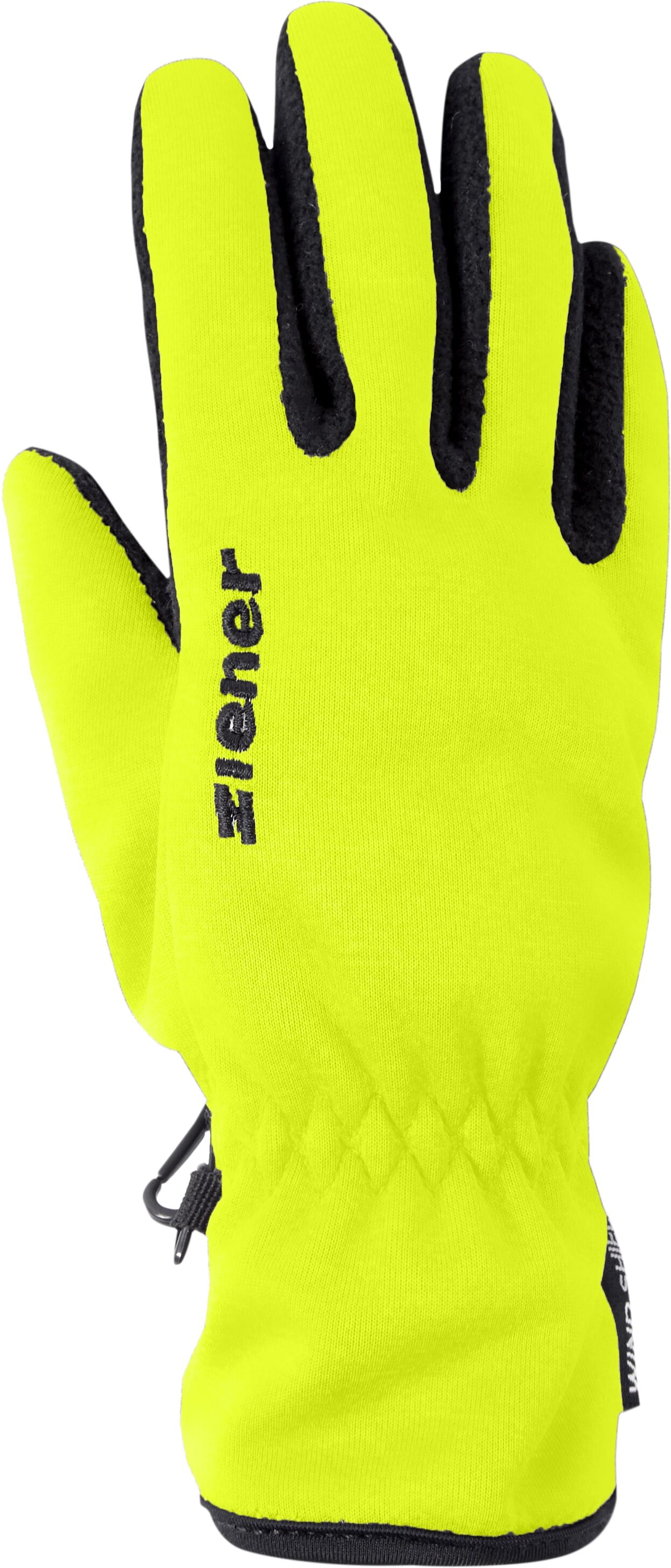 Multisporthandschuhe ZIENER "LIMPORT-Z JUNIOR", Kinder, Gr. 4, gelb (poison gelb), Materialmix, Handschuhe Multisporthandschuhe, warm, winddicht, wasserabweisend, atmungsaktiv, elastisch poison gelb 4
