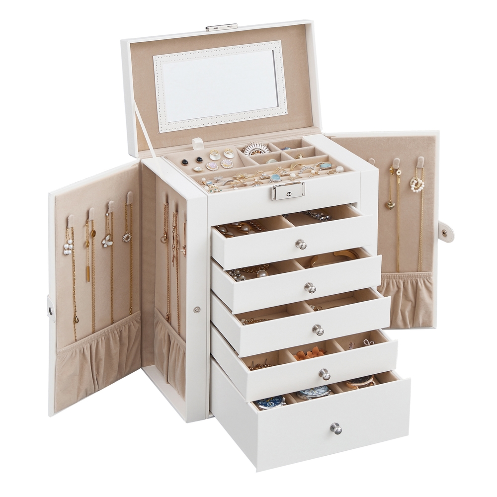 SONGMICS Schmuckschatulle mit 6 Ebenen JBC152W01