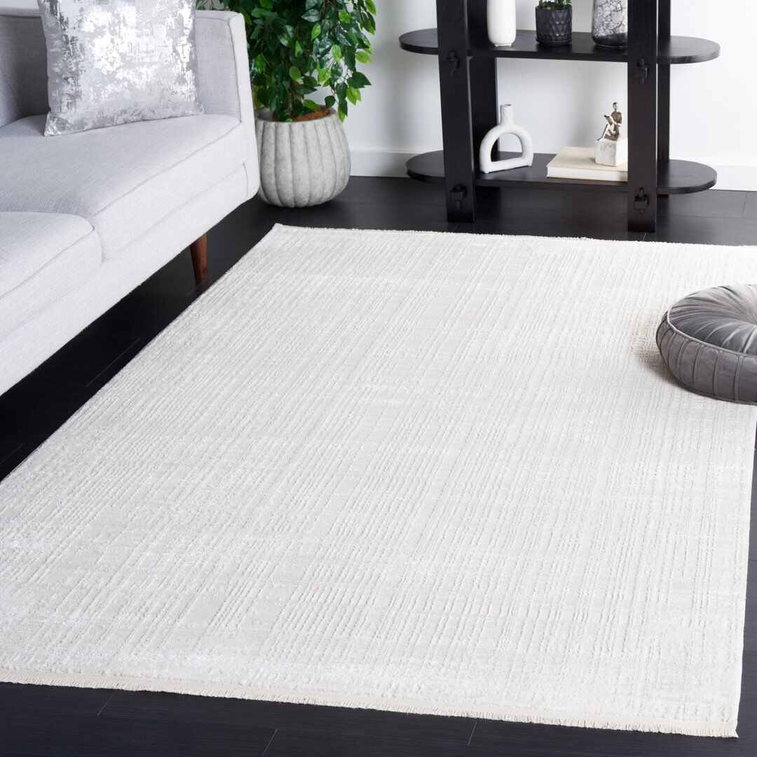 Blue Elephant Abstract Area Rug Ivory Rectangle 235 x 305cm