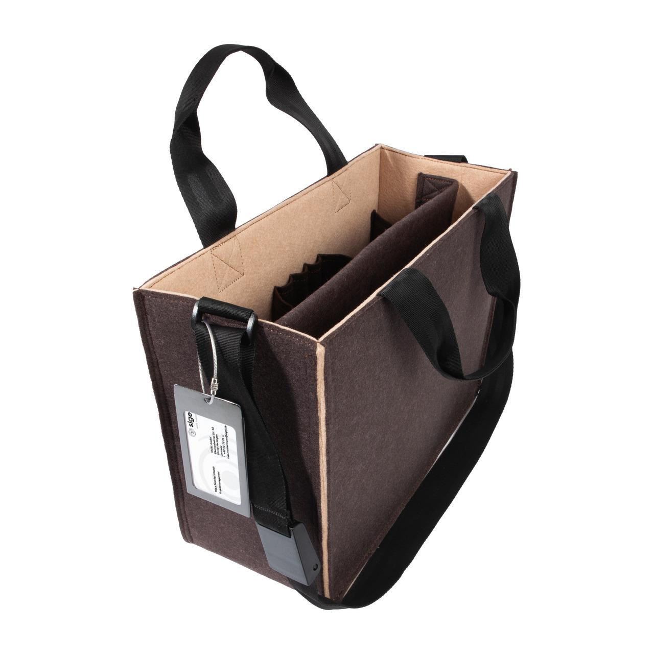 SIGEL Laptoptasche Hot Desking Bag Bicolor Recycling-PET braun, beige BA422 bis 39,1 cm (15,4 Zoll)