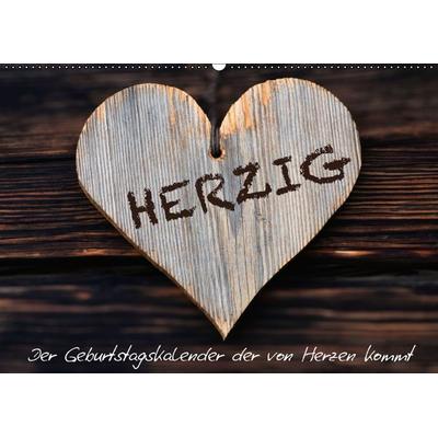 Herzig / Geburtstagskalender (Wandkalender immerwährend DIN A2 quer)