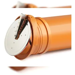 airfit Rohrendklappe DN 250, orangefür erdverlegte Rohre
