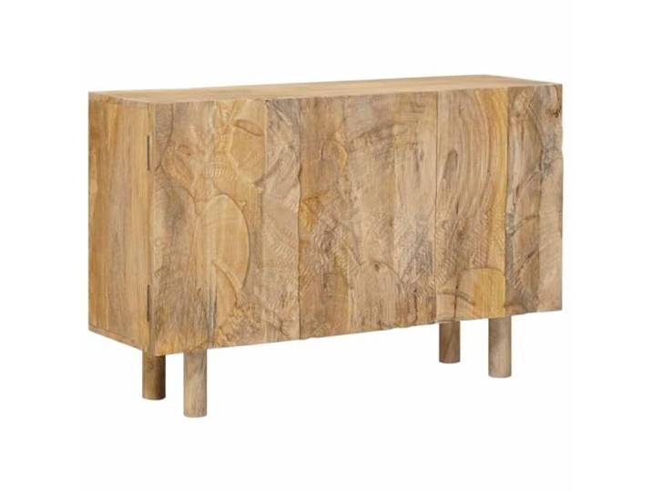 Coespram Sideboard 100x30x65 cm Anrichte aus Mangoholz mit 3 Türen Kompakter Kommodenschrank für Wohnzimmer und Schlafzimmer mit viel Stauraum hinter drei blickdichten Holztüren.