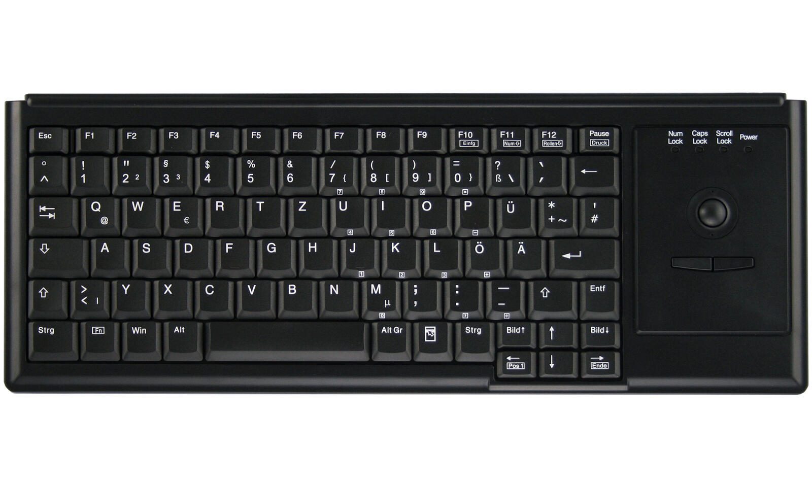 ContourDesign Active Key AK-4400-TU USB Mini-Tastatur mit integriertem Trackball Schwarz AK-4400-TU-B/US