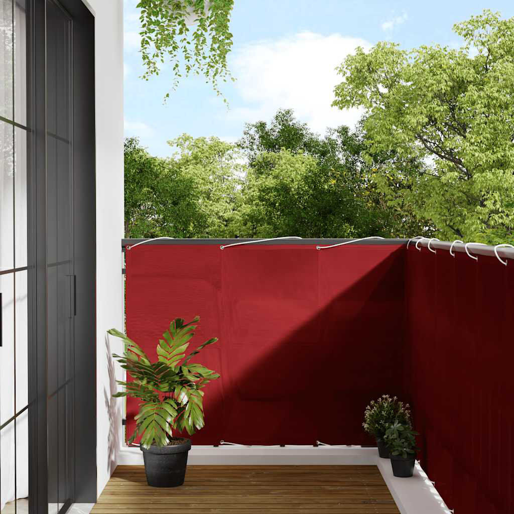 vidaXL Balcony Screen Red 120cm H x 700cm W