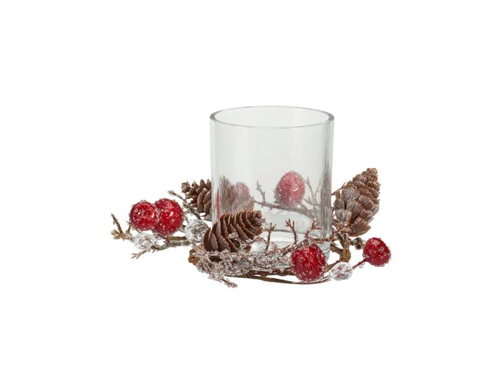 Teelichthalter Weihnachtsdeko Glas 12 x 12 cm