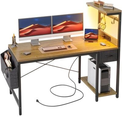 No Small PC Desk for Home Office Table with Bag