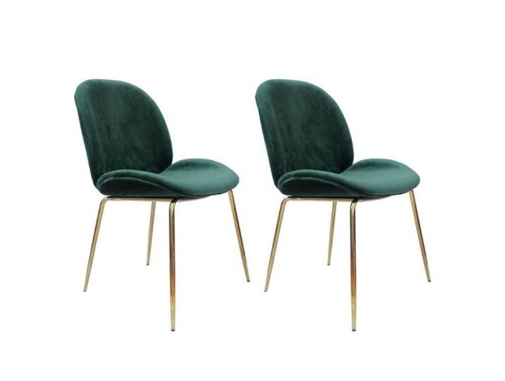 Lot de 2 Chaises Design  Charlize  90cm Vert & Or