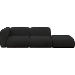SOFA Ottomane Links MIRA-S3 296x89x70 Schwarz Velours