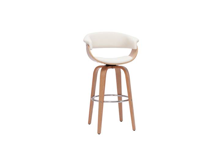 Design-Barhocker drehbar weiß mit hellem Holz H 67 cm OKTAV