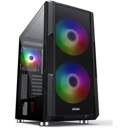 Modecom Volcano Amirani ARGB Juoda Computergehäuse (ATX, mATX, Mini-ITX), PC Gehäuse, Schwarz
