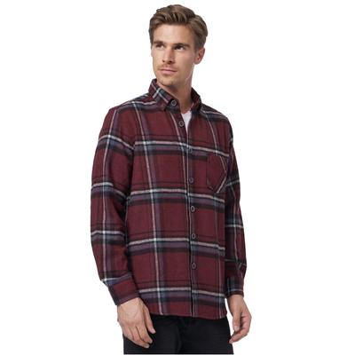 Langarmhemd RUSTY NEAL "Basic", Herren, Gr. M, EURO-Größen, lila (beere), 65% Polyacryl, 20% Polyester, 15% Baumwolle, kariert, Hemden, im trendigen Holzfäller-Look