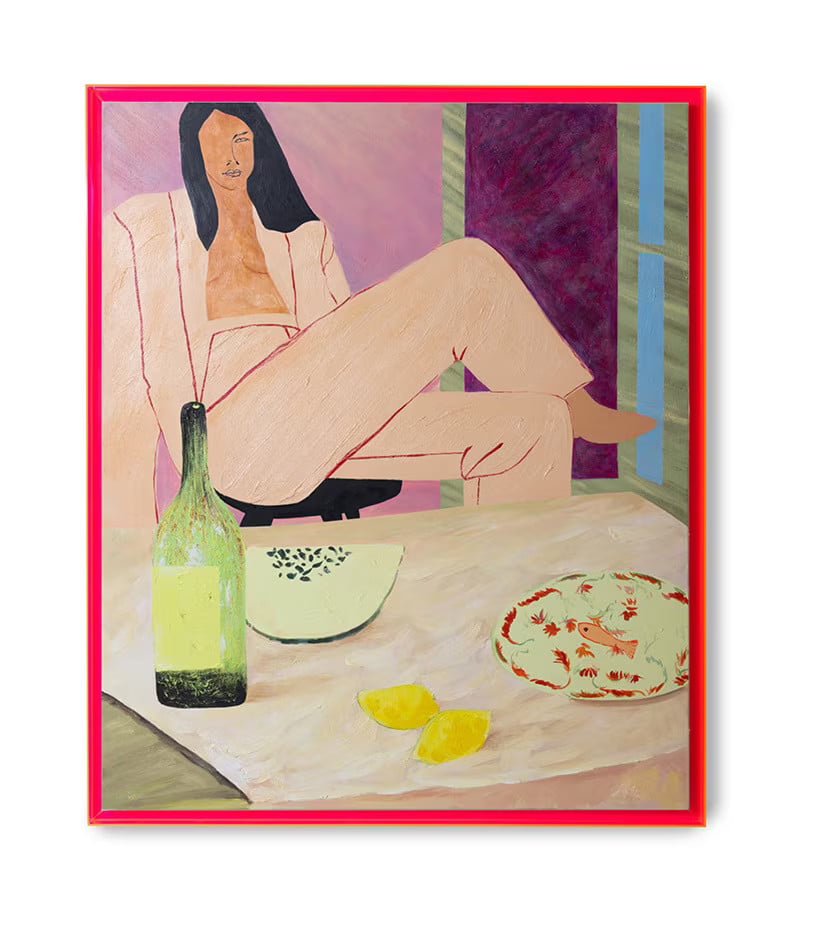HKliving Schilderij Get your groove on Canvas - Roze - 152 x 127 cm