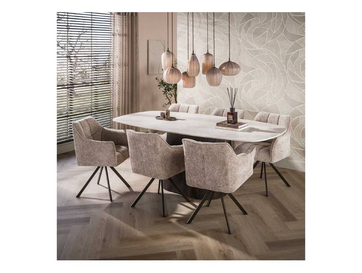 Sitheim® Esstisch Esstisch Romano dänisch oval 215cm / 3D Keramik travertin (2-St)
