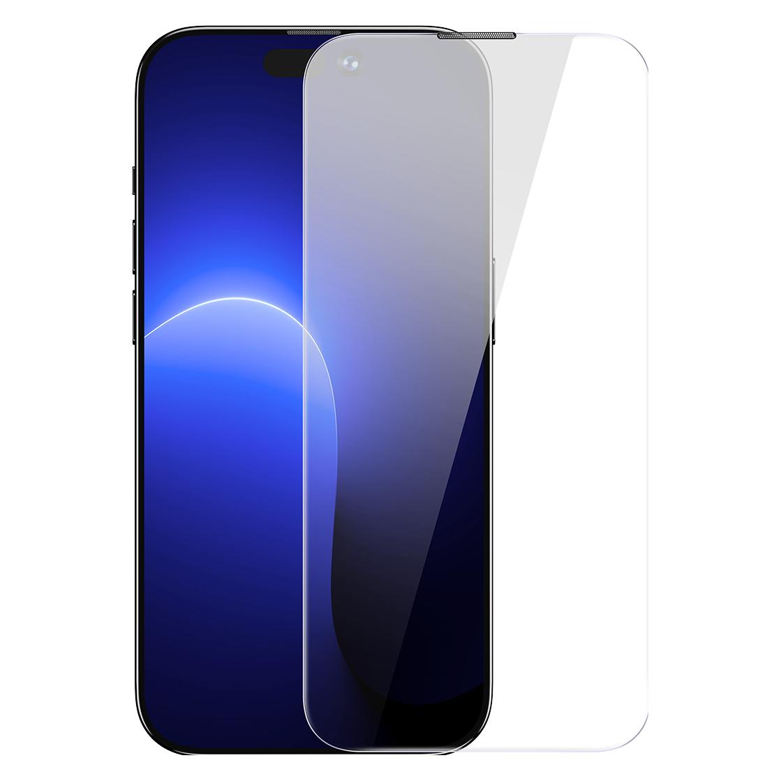 Baseus All-glass Crystal Tempered Glass EasyStick Film (Cellular Dust-proof) iP14 (Pack of 2) (2 Stk., Apple iPhone 13, Apple iPhone 13 Pro, Apple iPhone 14 Pro) (SGBL110102)