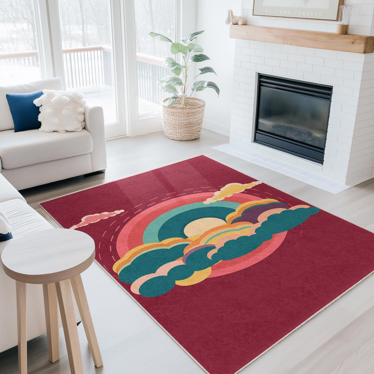 Merkloos Abstract Rechthoekig Vloerkleed voor Woonkamer, Slaapkamer, Keuken of Hal