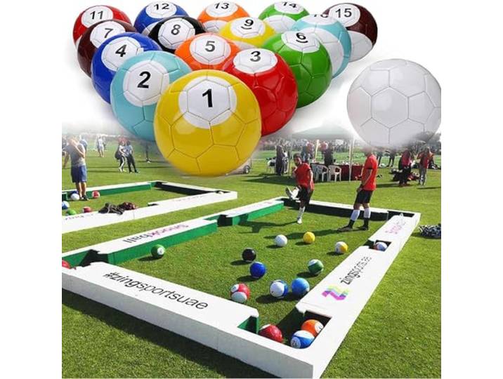 Aufblasbare Billard Fußball Snooker Bälle Tischspiele 16Pcs Leder Fußball Pool Kick Billard Set Snookball Fußball Bad Erwachsene Outdoor Spiel Unterhaltung,15CM