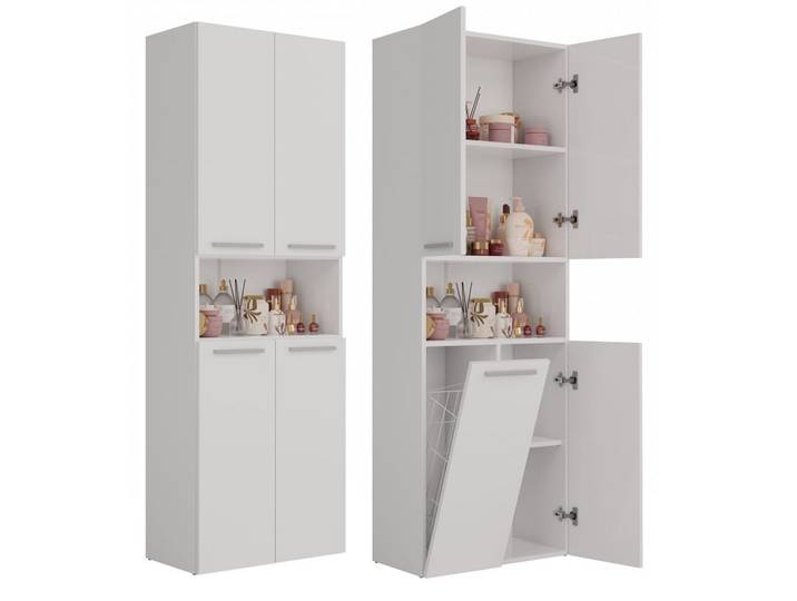 BADEZIMMERSCHRANK Weiß 60/174/30