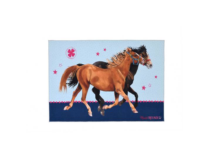 Kinderteppich Pferdefreunde, Mehrfarbig, Pferd, rechteckig, 140x200 cm, Oeko-Tex® Standard 100, für Fußbodenheizung geeignet, pflegeleicht, Teppiche & Böden, Teppiche, Teppich Kinderzimmer
