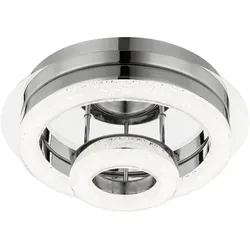 Deckenleuchte Kristalle Modern Kristallleuchte Wohnzimmer Decke Deckenlampe Chrom, rund, 1x LED 18W 1510Lm neutralweiß, DxH 28x11,2 cm