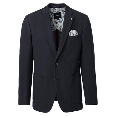 Sakko VENTI "VENTI Sakko uni", Herren, Gr. 52, schwarz (blauschwarz), 53% Baumwolle, 47% Polyester, Sakkos Sakko