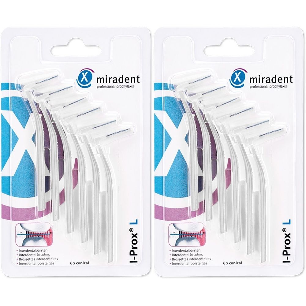 Miradent I-PROx L 0.6 Weis x2 2x6 St Zahnbürste