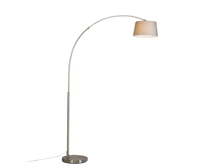 Lampe à arc intelligente avec abat-jour en acier gris, Wi-Fi