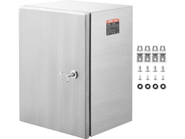 VEVOR Elektrische Kast 40x30x15 Cm 304 Roestvrij Stalen Elektrische Behuizing Wandgemonteerde Behuizing voor Elektrische en Elektronische Apparatuur Buitenshuis Met Ip66 Waterdicht Slot