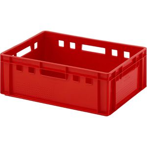 AUER Eurobox Fleischkiste E2, rot, 40 Liter, lebensmittelecht, offene Griffe, 60 x 40 x 20cm