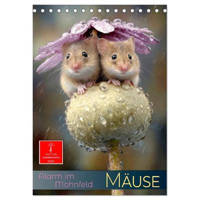 Mäuse - Alarm im Mohnfeld (Tischkalender 2026 DIN A5 hoch), CALVENDO Monatskalender