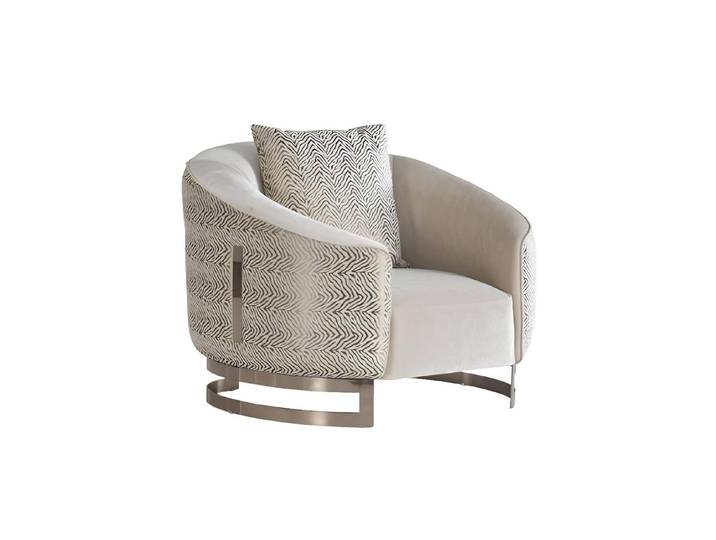 JVmoebel Sessel Beige-goldener Designer Sessel mit Polsterung und Kissen (1-St., Sessel), Made in Europa