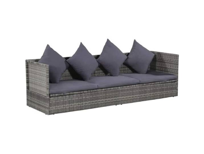 Lit de jardin-Mobilier d'extérieur Salon de JardinGris 200x60 cm Résine tressée
