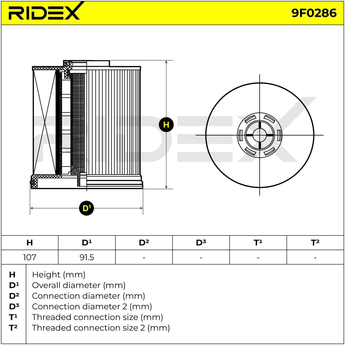 RIDEX 9F0286 Fuel filter
