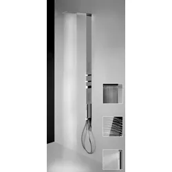 Gessi Tremillimetri Fertigmontageset für UP-Duschsäule, Rettangolo Griffe, Edelstahl Glanz, 39808238