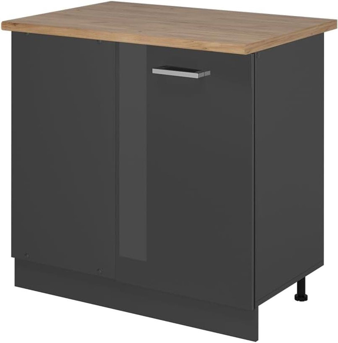 Modulaire Antraciet Hoogglans Keukenkast - Hoekkast voor Keukenorganisatie - Hoogte: 86 cm