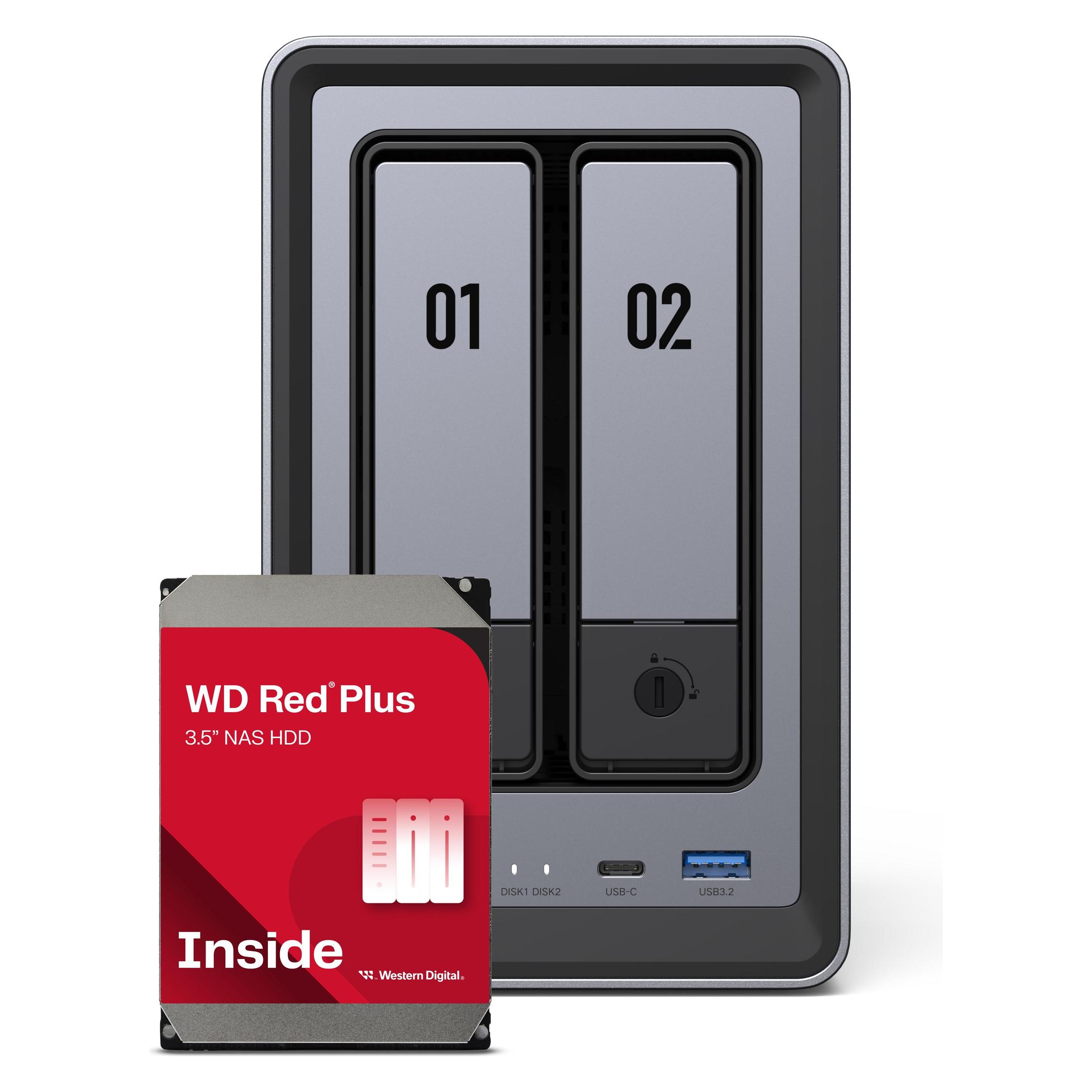 Ugreen NASync DXP2800 (2 x 4 TB, WD Red) (DXP2800-24R)
