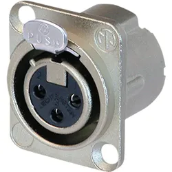 Neutrik XLR 3P Chassis - female Silberkontakte - Nickelgehäuse