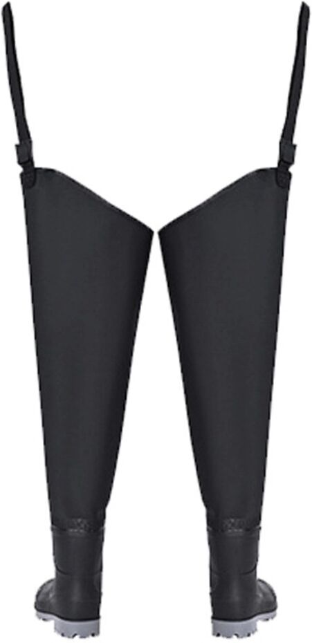 INF Knielange wasserdichte Watstiefel - PVC mit Nylonschaft, rutschfeste Gummisohle und verstellbarem Kordelzug 43