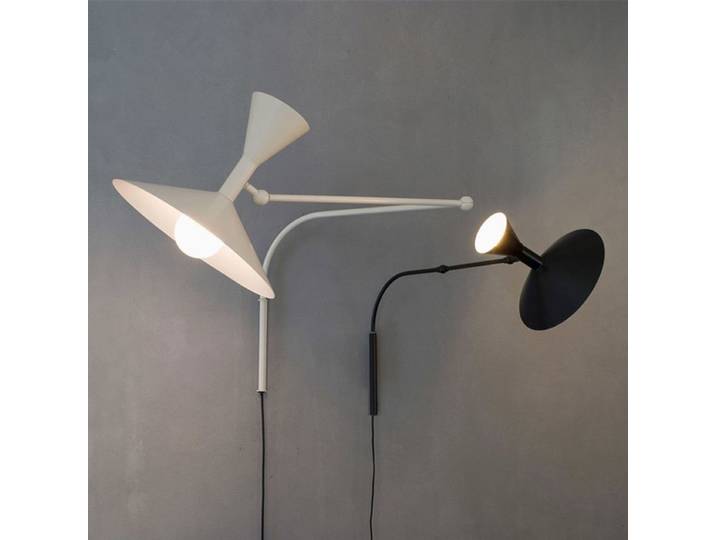 Applique Murale de Marseille en Métal Blanc et Noir, Trompent, Bras Pivotant, pour Salle d'Étude, Chambre à Coucher, Salon Moderne, Applique d'Angle