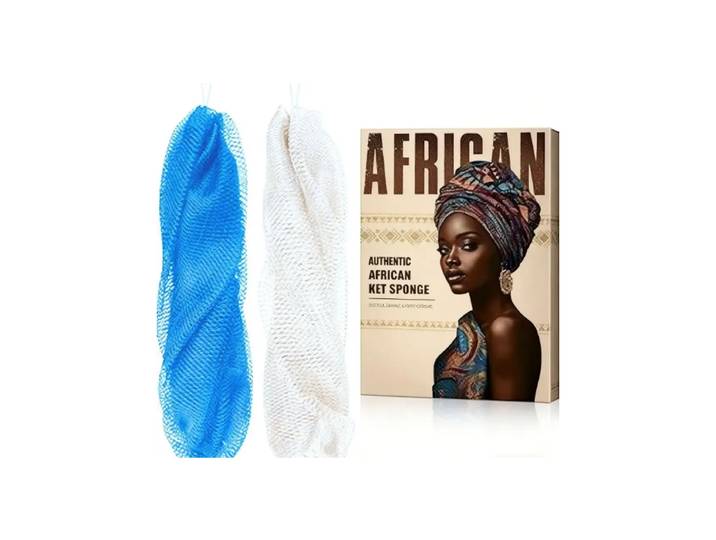 GÉNÉRIQUE - Kit d'éponge à filet africain Bleu lac avec fil - 90 g