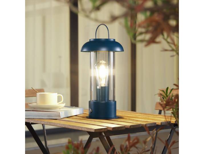 Yvette Portable Tischleuchte IP44 Blue - Lindby - Terrasse - Modern - Metall - Einflammig